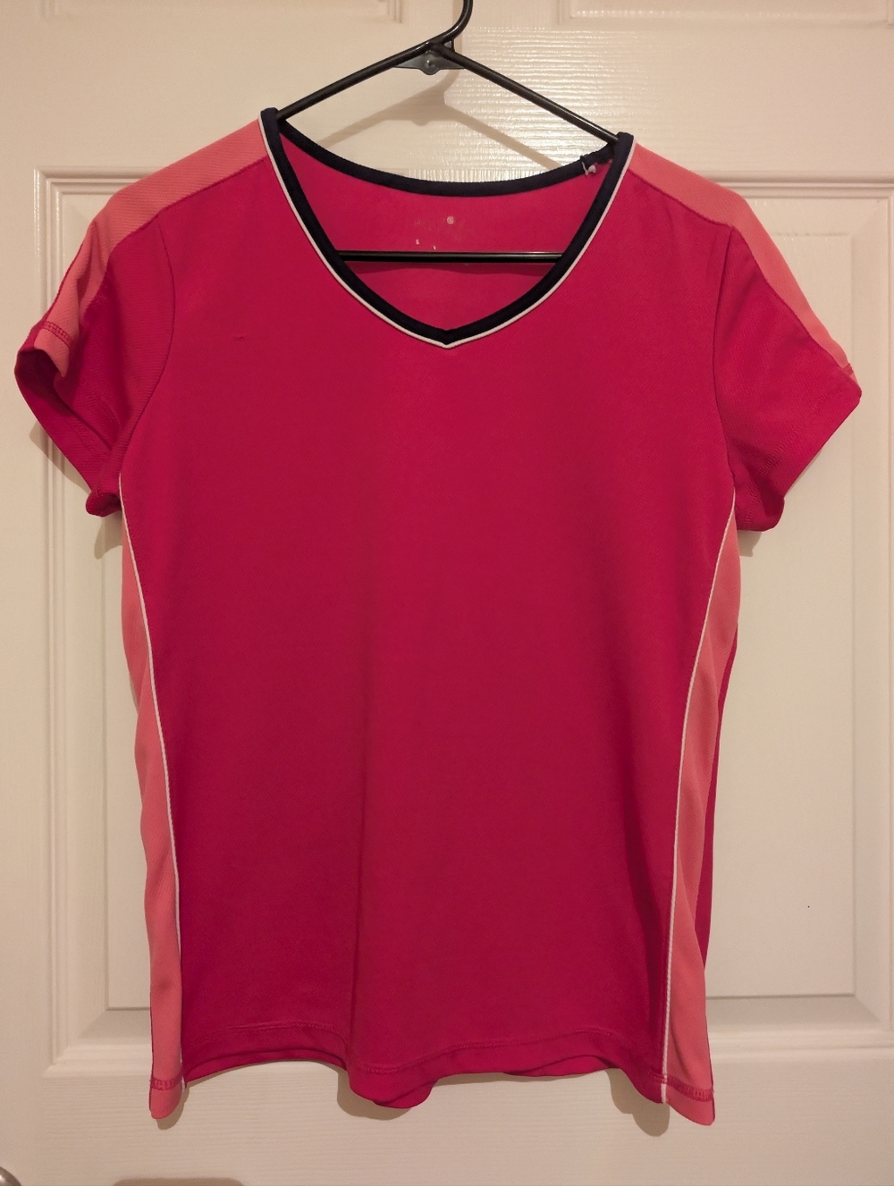 Women's Pink Athletic V-Neck Top
